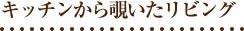 キッチンから覗いたリビング